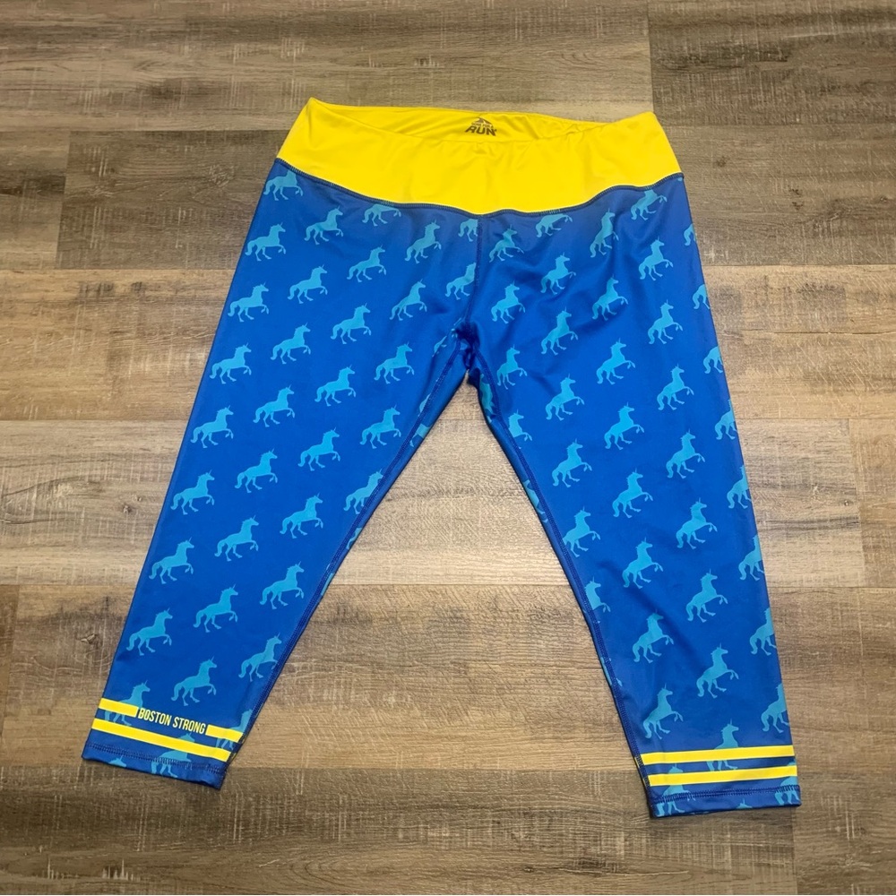 Gone For A Run Boston Strong Marathon Unicorn Capri Leggings Women’s XL